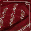 Unstitched 3 Piece Maroon Chiffon Dress A-126