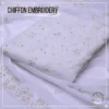 White Chiffon Embroidered 3 Piece Unstitched Suit W-220